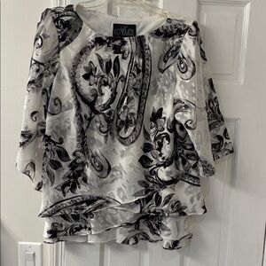 Alex Evenings Monochrome Floral Blouse